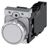 Trykknap 22 mm rund metal skinnede hvid trykknap flad med holder 1 no+1 nc skrue