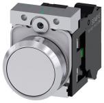 Trykknap 22 mm rund metal skinnede hvid trykknap flad med holder 1 no fjeder