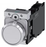 Trykknap 22 mm rund metal skinnede hvid trykknap flad med holder 1 no+1 nc fjeder