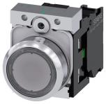 Trykknap 22 mm rund metal skinnede klar trykknap flad med holder 1 no skrue