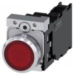 Lystrykknap rød trykknap flad med holder 1 no+1 nc led modul med integreret led 24 v ac/dc fjeder