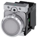 Lystrykknap hvid trykknap flad med holder 1 no led modul med integreret led 230 v ac fjeder