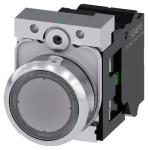 Lystrykknap transparent trykknap flad med holder 1 no led modul med integreret led 230 v ac fjeder