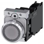 Lystrykknap transparent trykknap flad med holder 1 no+1 nc led modul med integreret led 230 v ac fjeder