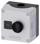Kapsling 1 kontrol punkt plastik forsænket for label a=trykknap sort label: o 1 nc skrue bund motage