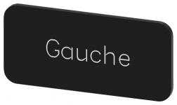 Mærkningsplade til label holder label str.12.5x27mm sort label hvid font inskription: gauche