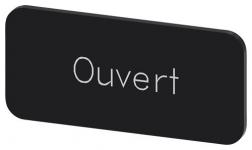 Mærkningsplade til label holder label str.12.5x27mm sort label hvid font inskription: ouvert