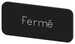 Mærkningsplade til label holder label str.12.5x27mm sort label hvid font inskription: ferme