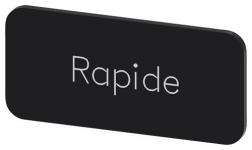 Mærkningsplade til label holder label str.12.5x27mm sort label hvid font inskription: rapide