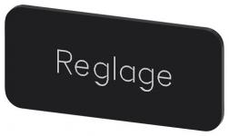 Mærkningsplade til label holder label str.12.5x27mm sort label hvid font inskription: reglage