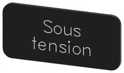 Mærkningsplade til label holder label str.12.5x27mm sort label hvid font inskription: sous tension