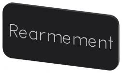 Mærkningsplade til label holder label str.12.5x27mm sort label hvid font inskription: rearmement