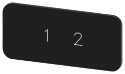 Mærkningsplade til label holder label str.12.5x27mm sort label hvid font grafisk symbol: 1 2