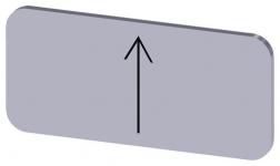 Mærkningsplade til label holder label str.12.5x27mm sølv label sort font grafisk symbol: pil peger op