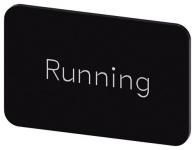 Mærkningsplade til label holder label str.17.5 x 27 mm sort label hvid font inskription: running
