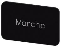 Mærkningsplade til label holder label str.17.5 x 27 mm sort label hvid font inskription: marche