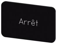 Mærkningsplade til label holder label str.17.5 x 27 mm sort label hvid font inskription: arret