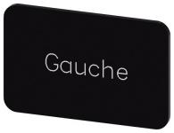 Mærkningsplade til label holder label str.17.5 x 27 mm sort label hvid font inskription: gauche