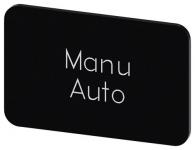 Mærkningsplade til label holder label str.17.5 x 27 mm sort label hvid font inskription: manu auto