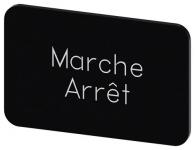 Mærkningsplade til label holder label str.17.5 x 27 mm sort label hvid font inskription: marche arret