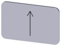 Mærkningsplade til label holder label str.17.5 x 27 mm sølv label sort font grafisk symbol: pil peger op