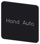 Mærkningsplade til label holder label str. 27x27 mm sort label hvid font inskription: manual auto