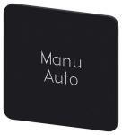 Mærkningsplade til label holder label str. 27x27 mm sort label hvid font inskription: manu auto