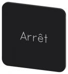 Mærkningsplade til limning på hus label str. 22x22 mm sort label hvid font inskription: arret