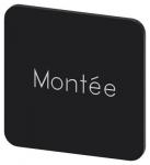 Mærkningsplade til limning på hus label str. 22x22 mm sort label hvid font inskription: montee
