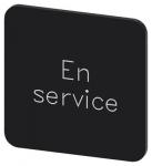 Mærkningsplade til limning på hus label str. 22x22 mm sort label hvid font inskription: en service