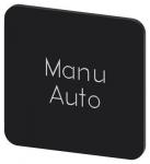 Mærkningsplade til limning på hus label str. 22x22 mm sort label hvid font inskription: manu auto