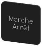 Mærkningsplade til limning på hus label str. 22x22 mm sort label hvid font inskription: marche arret