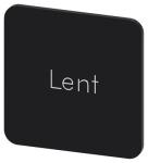 Mærkningsplade til limning på hus label str. 22x22 mm sort label hvid font inskription: lent