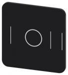 Mærkningsplade til limning på hus label str. 22x22 mm sort label hvid font grafisk symbol: i o ii