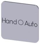 Mærkningsplade til limning på hus label str. 22x22mm sølv label sort font inskription: manual o auto
