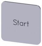 Mærkningsplade til limning på hus label str. 22x22mm sølv label sort font inskription: start