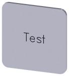 Mærkningsplade til limning på hus label str. 22x22mm sølv label sort font inskription: test