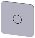 Mærkningsplade til limning på hus label str. 22x22mm sølv label sort font grafisk symbol: o
