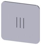 Mærkningsplade til limning på hus label str. 22x22mm sølv label sort font grafisk symbol: iii