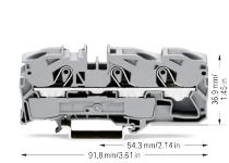 3-leder gennem terminalblok, 16 mm2