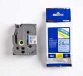 Labeltape brother tze551 24mm sort på blå lamineret