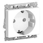 hvid - modul 1 stikkontakt sidejord med schuko 66 opus lk