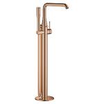 sunset warm brstet bruser med gulvmonteret kar til termostatarmatur essence grohe