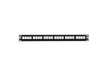 Patchpanel netkey 24 port 1u sort tom