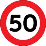 en12899-1 ds refleks t3 70cm c55 km 50 hastighedsbegr�nsning - forbudstavle