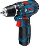 Blå bosch gsr 12v-15 skruemaskine 12v 2x2,0ah inkl. lader