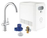 krom c-tud kler med kkkenarmatur professional blue grohe