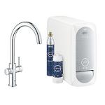 Se GROHE Blue Home Køkkenarmatur med køler starter kit. C-tud. Krom hos Elvvs.dk