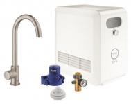 supersteel c-tud kler med kkkenarmatur mono professional blue grohe