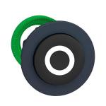 Harmony flush trykknapshoved i plast med fjeder-retur og høj trykflade i sort med hvidt o